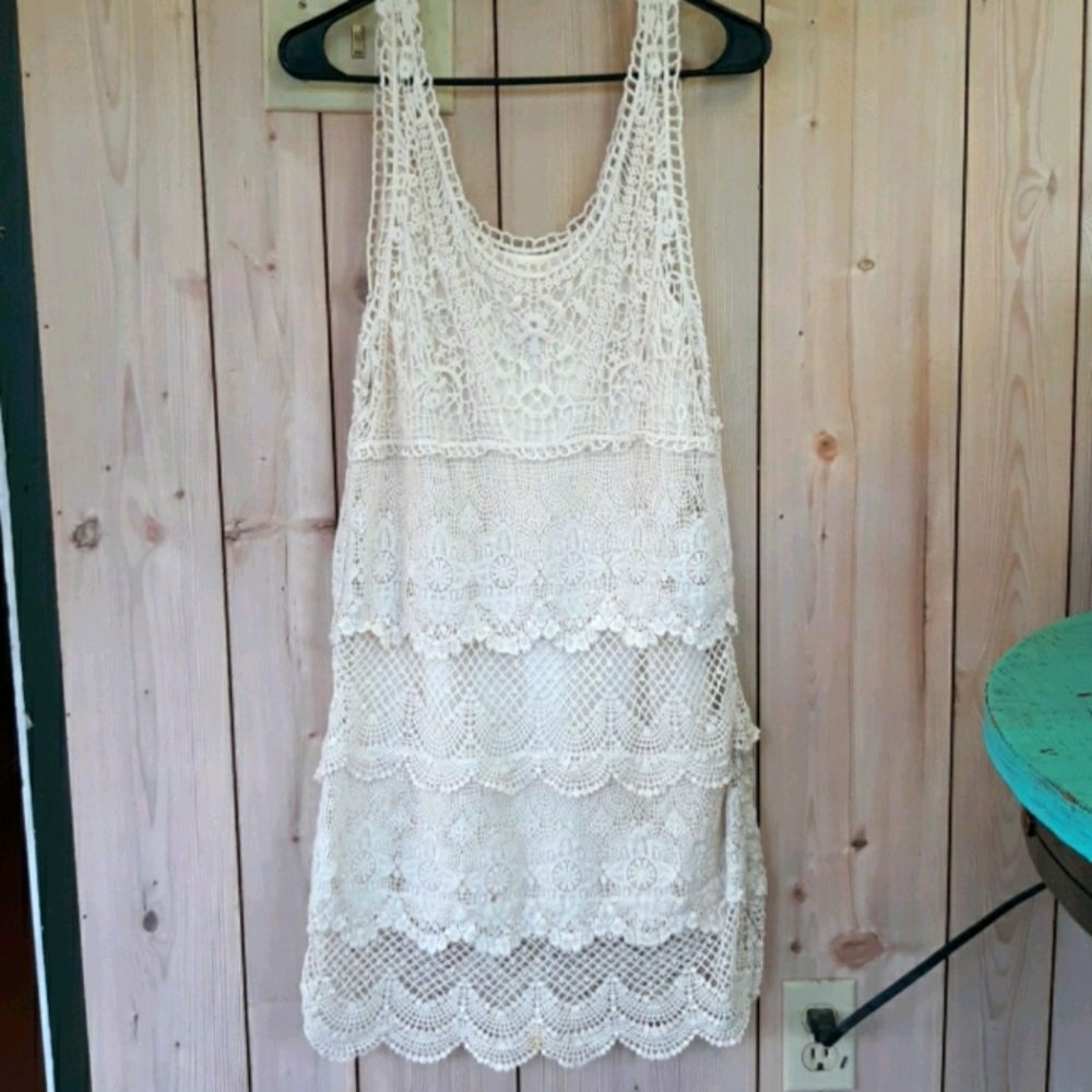 American Eagle Outfitters White Crochet Dress